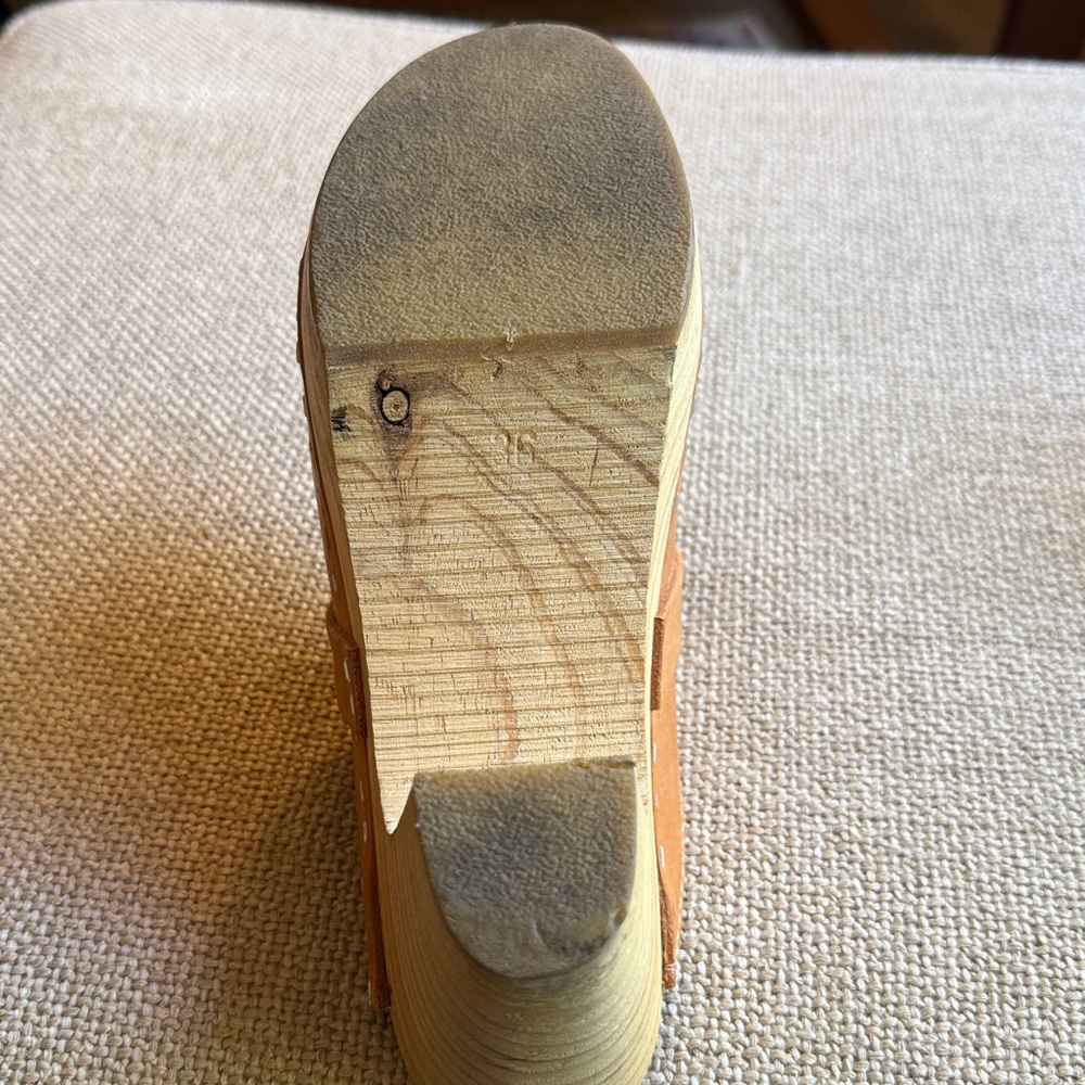 Sandgren Classic Tan Leather Clogs - Picture 3 of 4